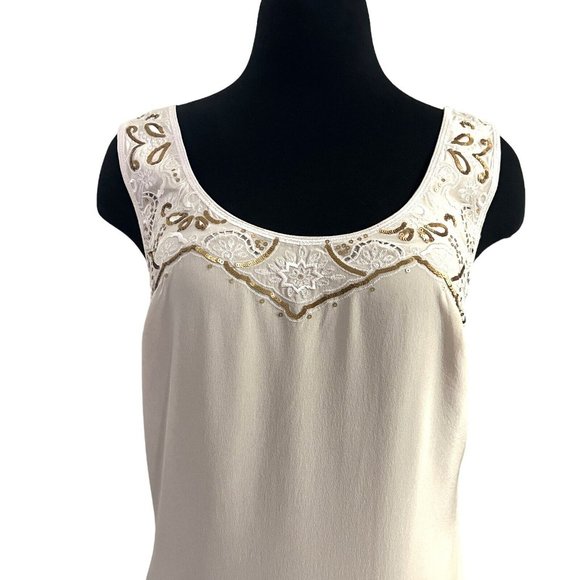 Forever New Silk Embroidered Sequin Sleeveless Chiffon Dress Size 8 XS Party - Picture 2 of 7